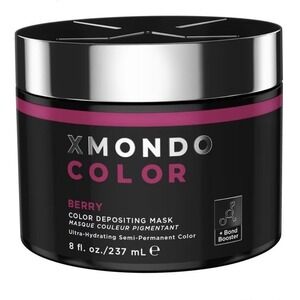 XMONDO Berry Hair Dye Depositing Mask Semi Permanent Color 8 Fl Oz Pink Purple